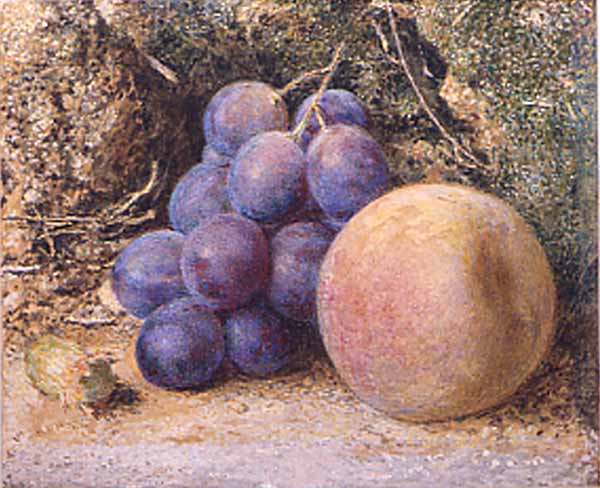 Peach and Purple Grapes